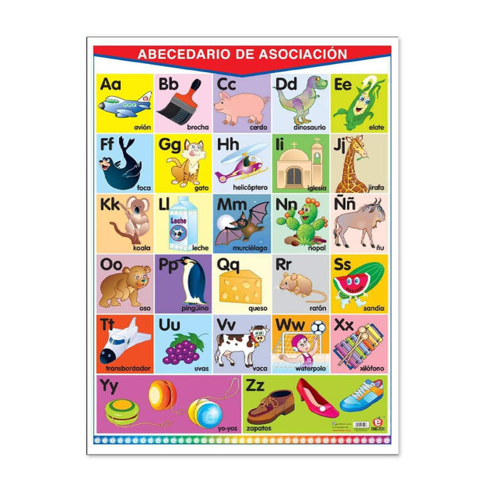 Póster Abecedario de Asociacion rojo