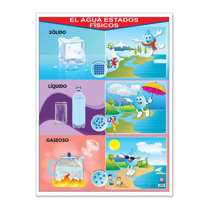 Póster El Agua Estados Físicos