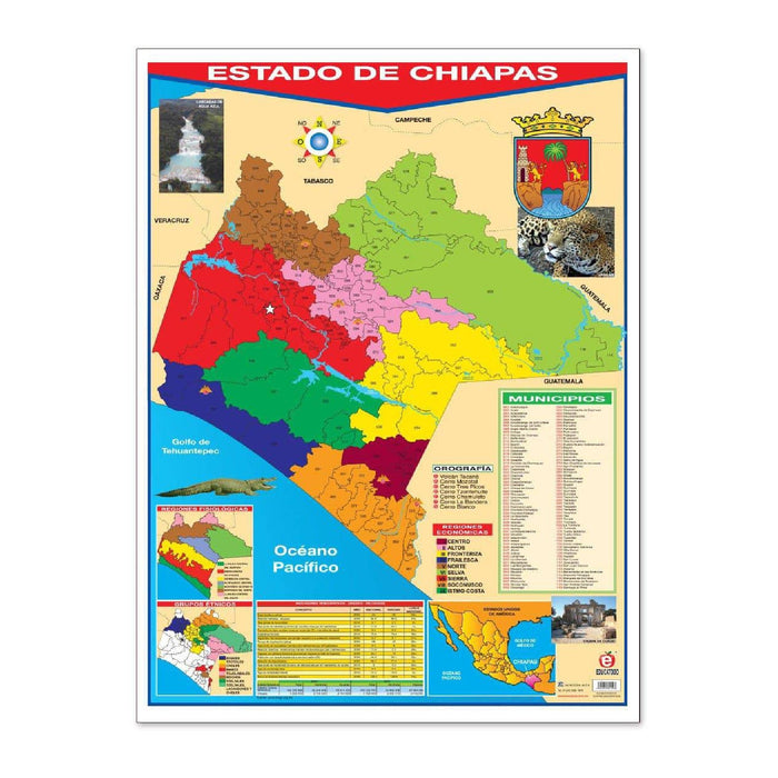 Póster Estado de Chiapas C/Estadísticas