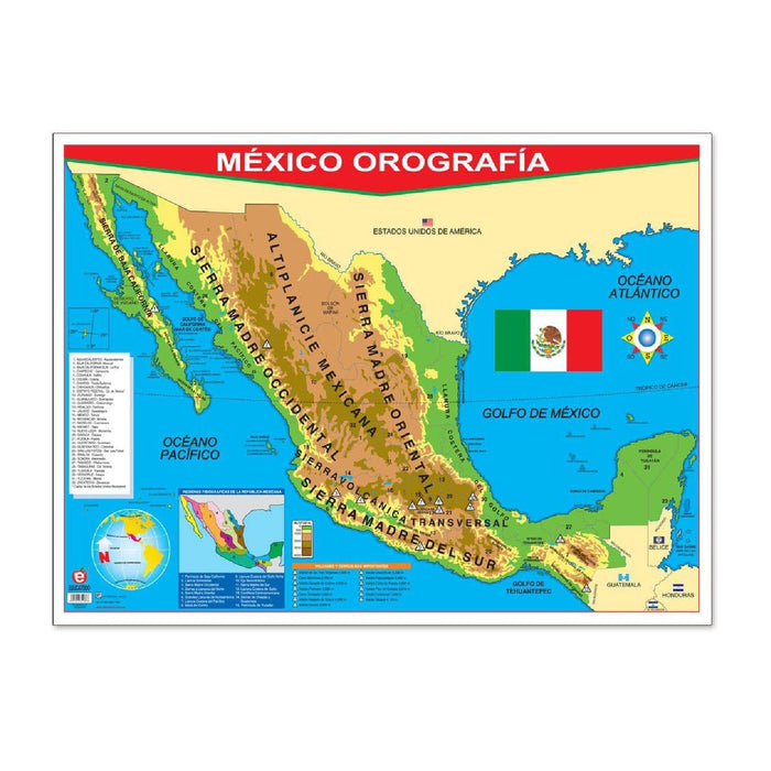 Póster México con Orografía