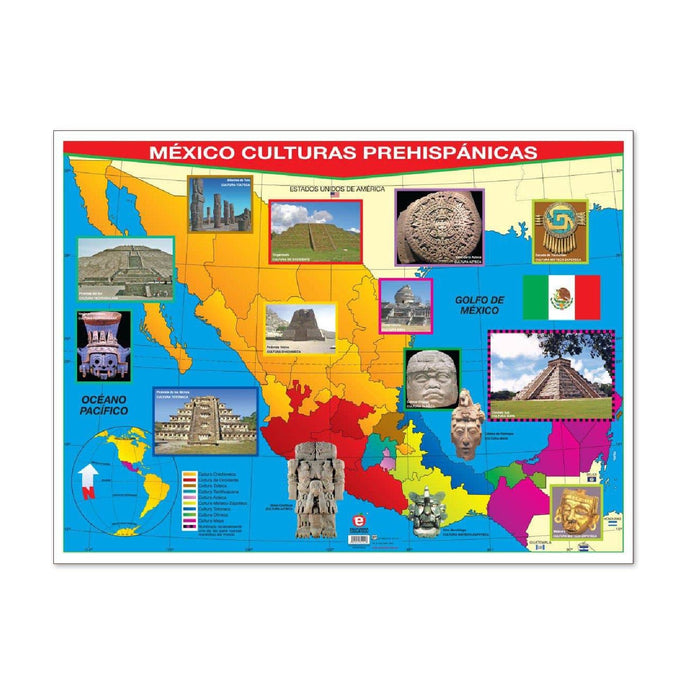 Póster México Culturas Prehispánicas