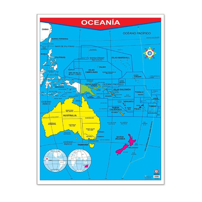 Póster Oceania / Oceanía Física