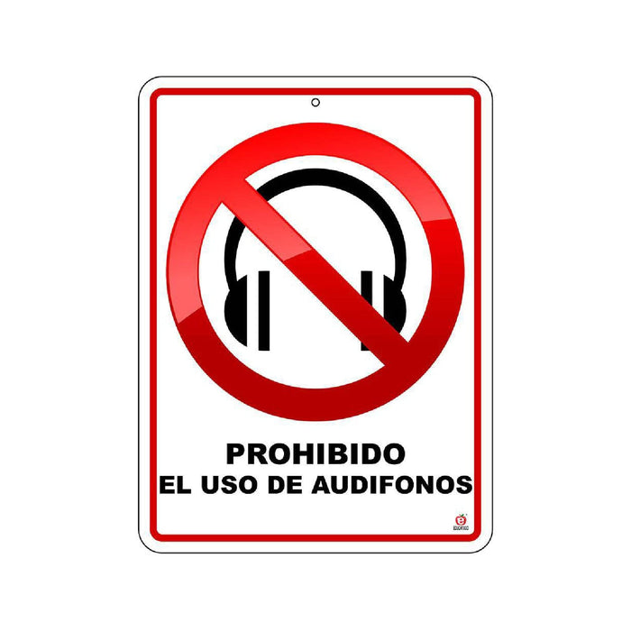 Señal Prohibido El Uso de Audífonos