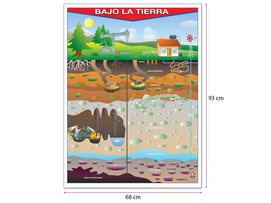 Póster Bajo la Tierra - Educatodo material didáctico y juegos educativos - Educatodo