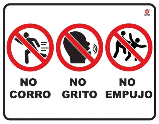 Señalamiento No Corro/No Grito/No Empujo - Educatodo material didáctico y juegos educativos - Educatodo